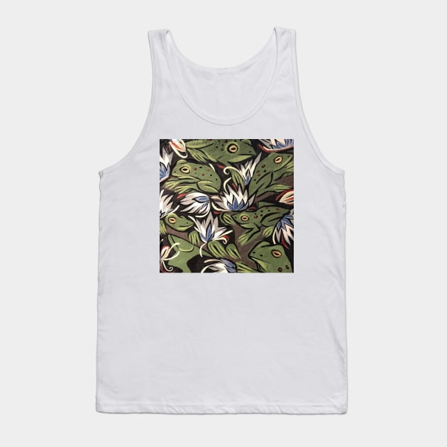 Water Lily Frogs Tank Top by BethanneHill